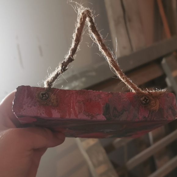 Small Wood Abstract Painting Garden Swirl wall art - Picture 5 of 10